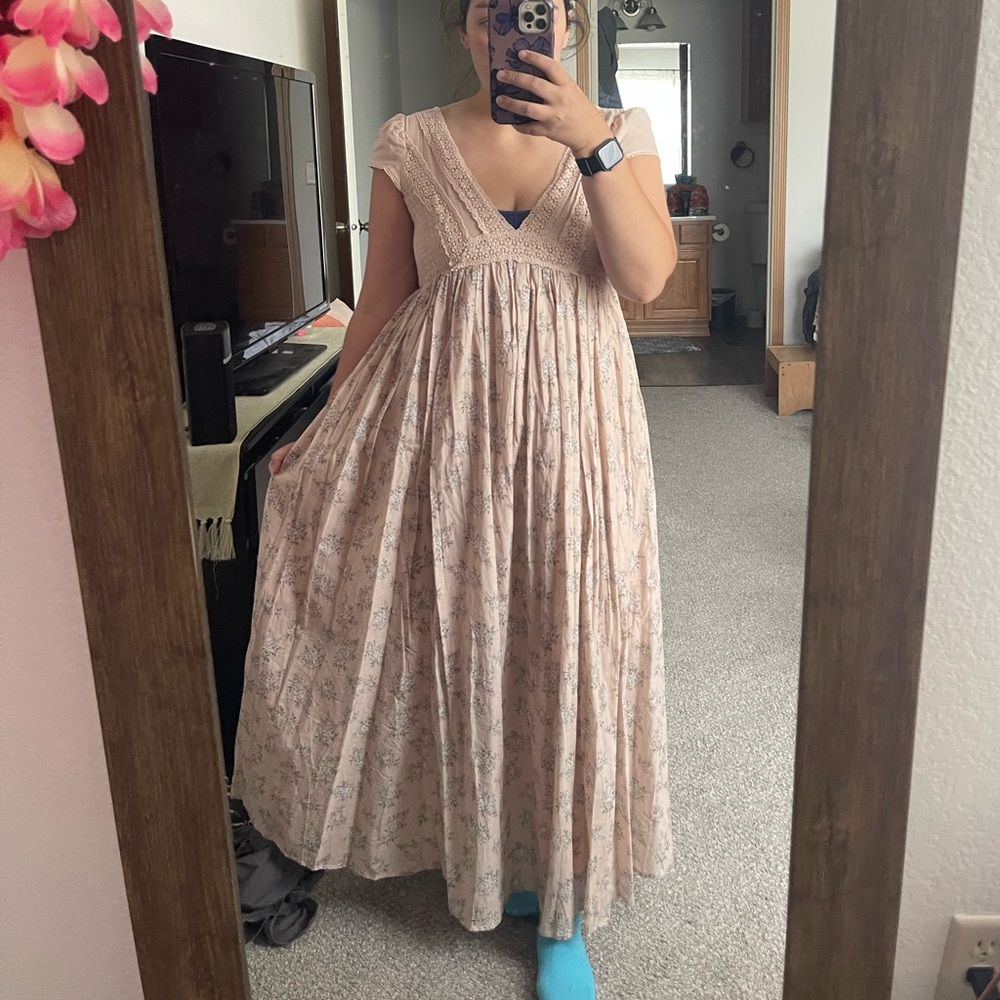 In Bloom Cream Floral Maxi Dress